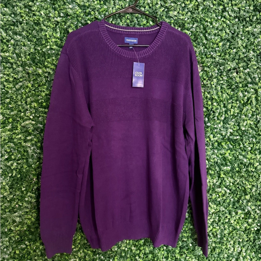 Club Room Men's Rich Purple Crewneck Sweater